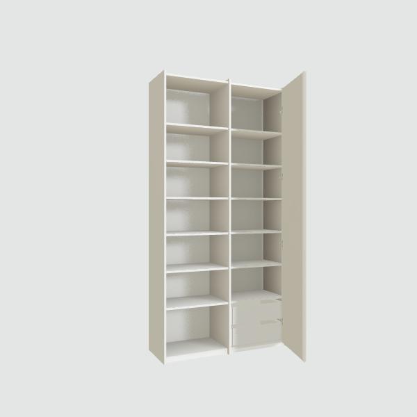 Edge Wardrobe in White with Internal Drawers