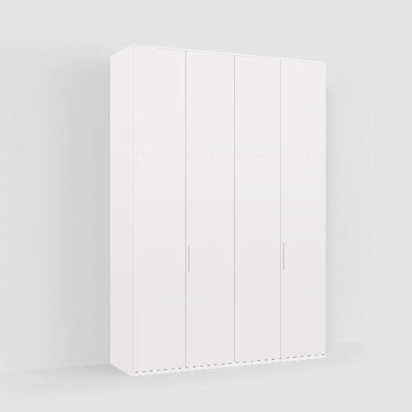 Tone Wardrobe in White with Internal Drawers and Rail