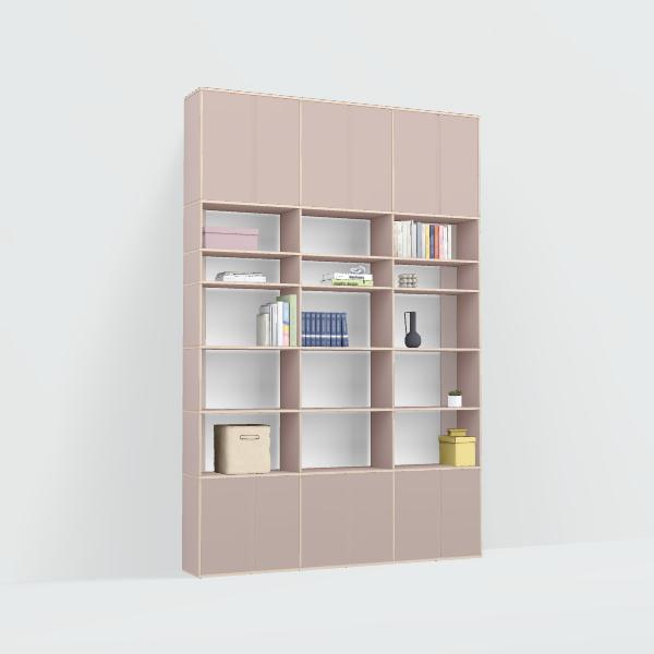 Wall Storage in Pink with Extra Top and Bottom Storage
