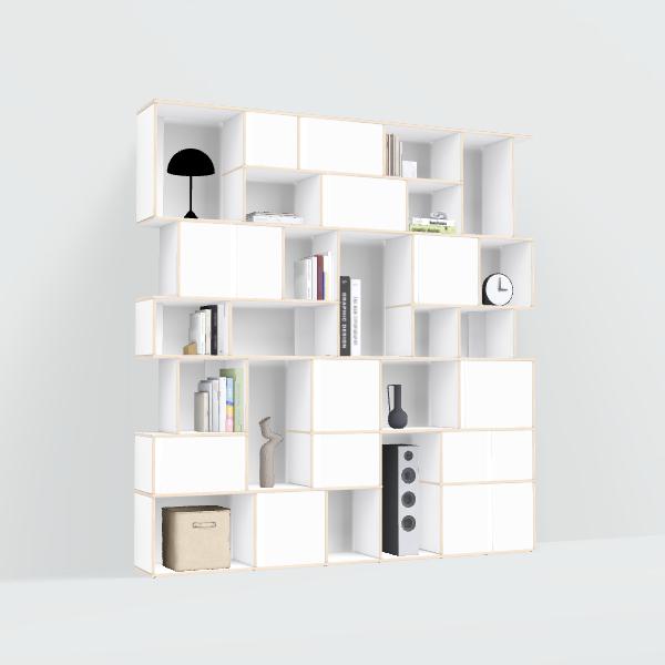 Wall Storage in White with Doors