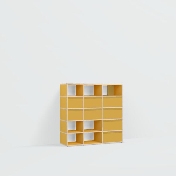 Shoe Rack in Yellow with Drawers