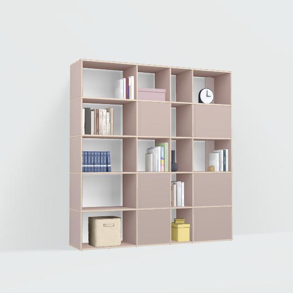 Bookcase in Pink with Doors