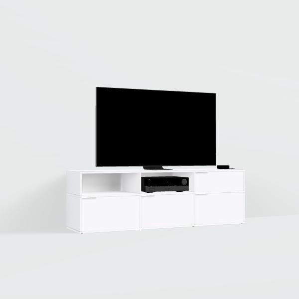 Tv Stand in White with Drawers