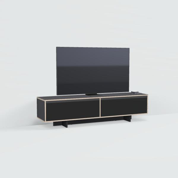 Tv Stand in Black with Drawers and Backpanels