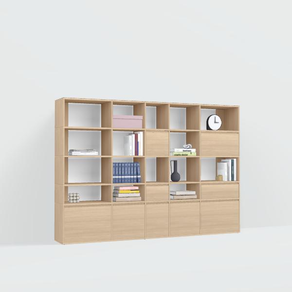 Bookcase in Oak with Drawers