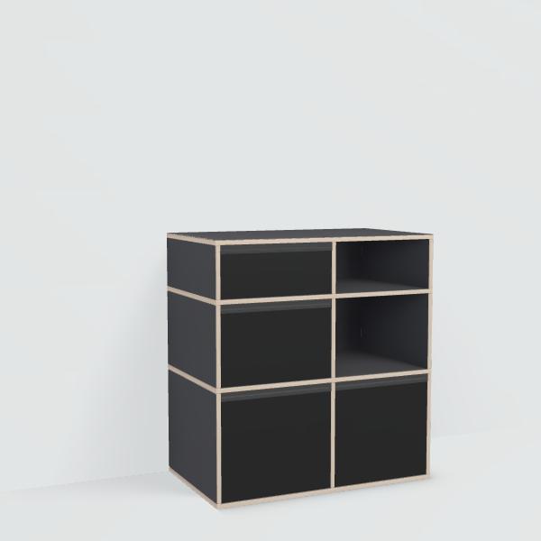 Chest Of Drawers in Black with Backpanels