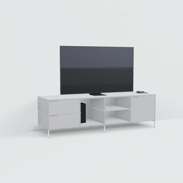 Tv Stand in Grey with Doors and Drawers