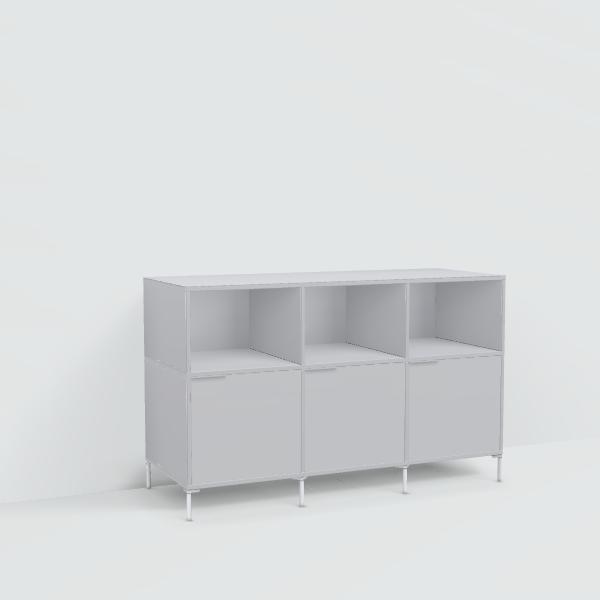 Chest Of Drawers in Grey with Doors and Backpanels