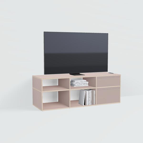 Tv Stand in Pink with Drawers