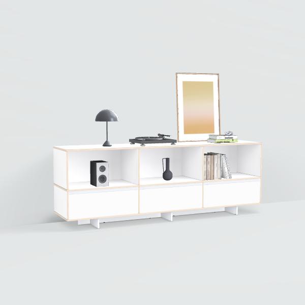 Sideboard in White with Drawers and Backpanels