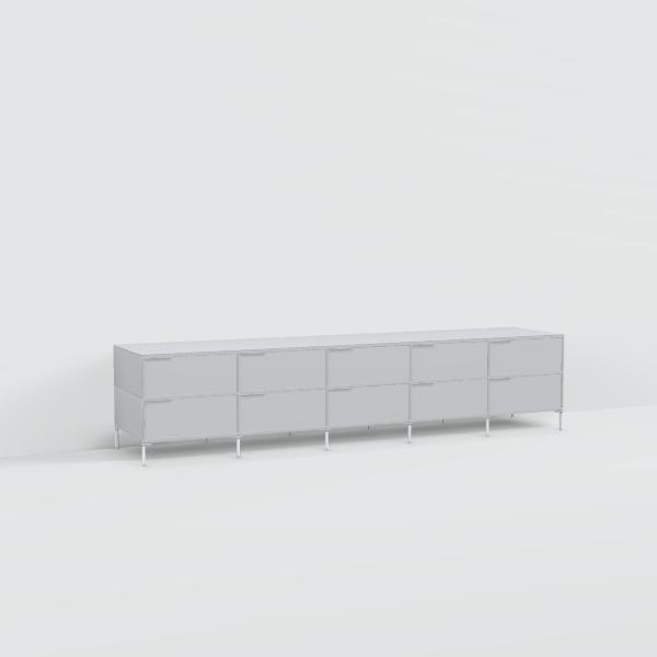 Chest Of Drawers in Grey with Backpanels and Legs