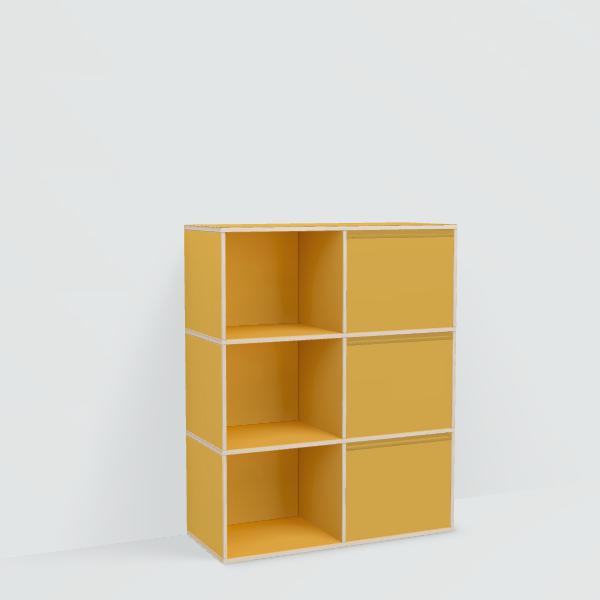 Chest Of Drawers in Yellow with Backpanels