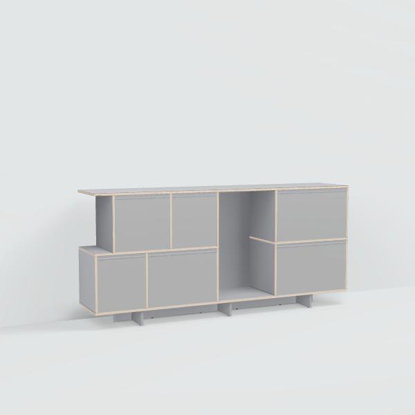 Chest Of Drawers in Grey with Backpanels and Plinth