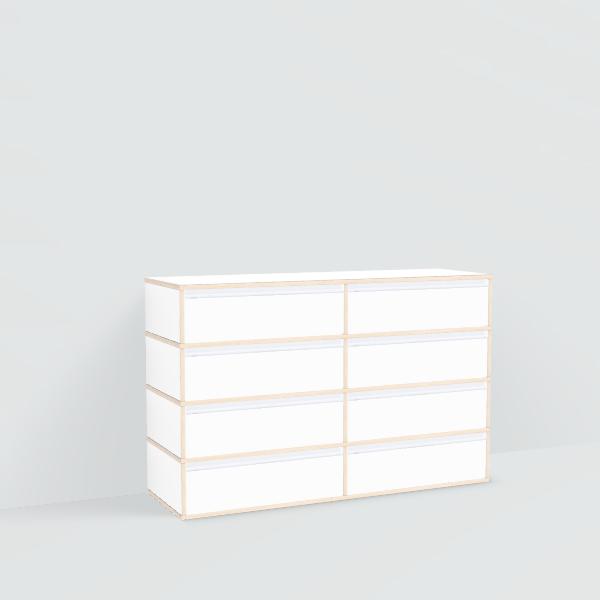 Chest Of Drawers in White with Backpanels