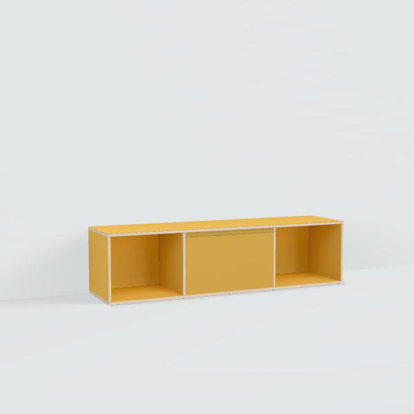 Shoe Rack in Yellow with Drawers and Backpanels