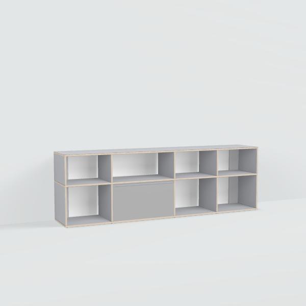 Shoe Rack in Grey with Drawers