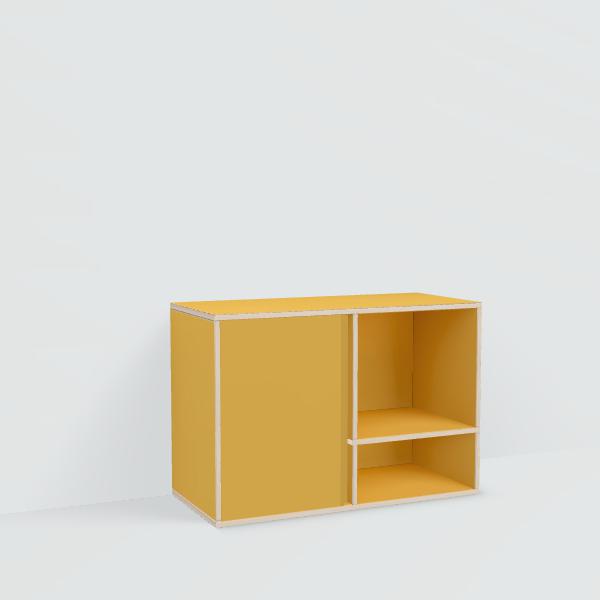 Shoe Rack in Yellow with Doors and Backpanels