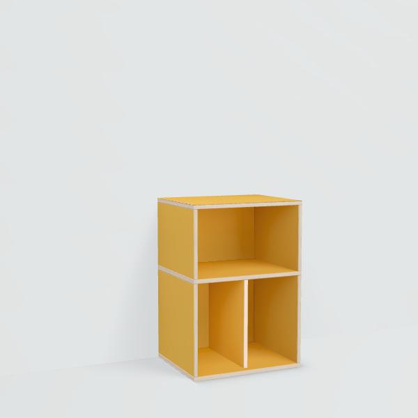Bedside Table in Yellow with Backpanels