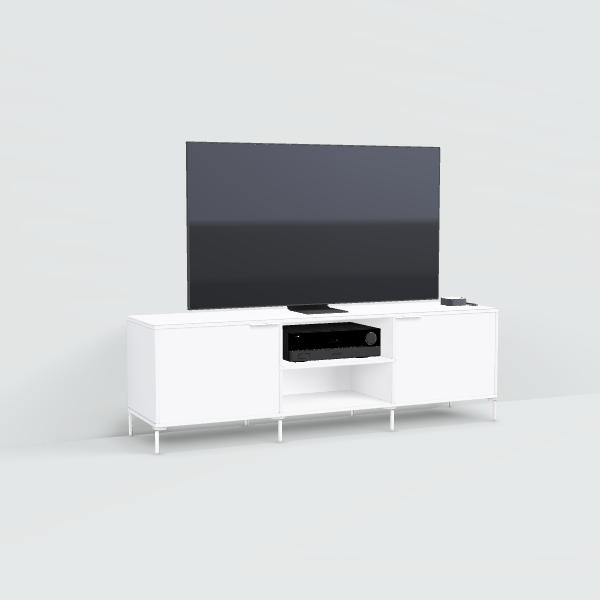 Tv Stand in White with Doors and Drawers