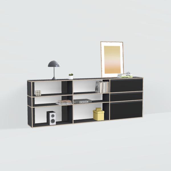 Sideboard in Black with Drawers