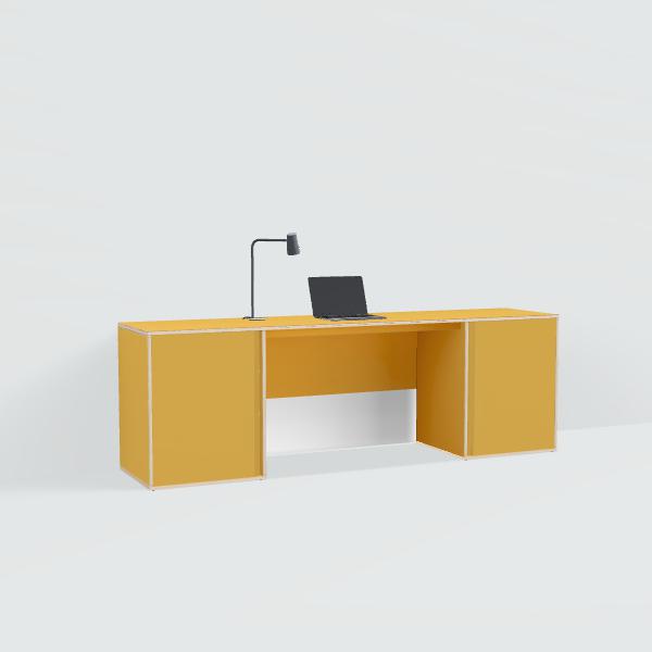 Desk in Yellow with Doors and Backpanels
