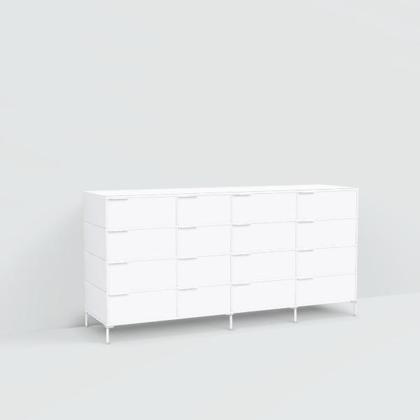 Chest Of Drawers in White with Legs