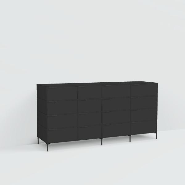 Chest Of Drawers in Black with Legs