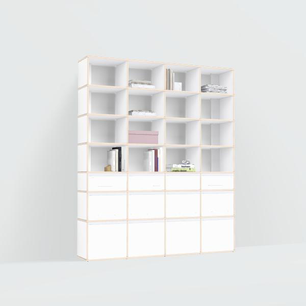 Bookcase in White with Drawers