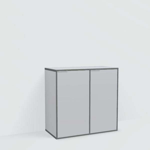 Shoe Rack in Grey with Doors and Backpanels