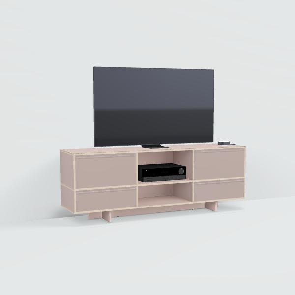 Tv Stand in Pink with Drawers and Backpanels