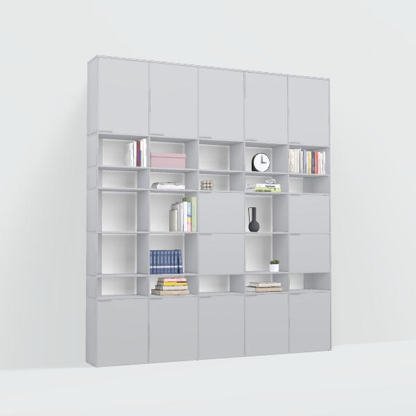 Wall Storage in Grey with Extra Top and Bottom Storage