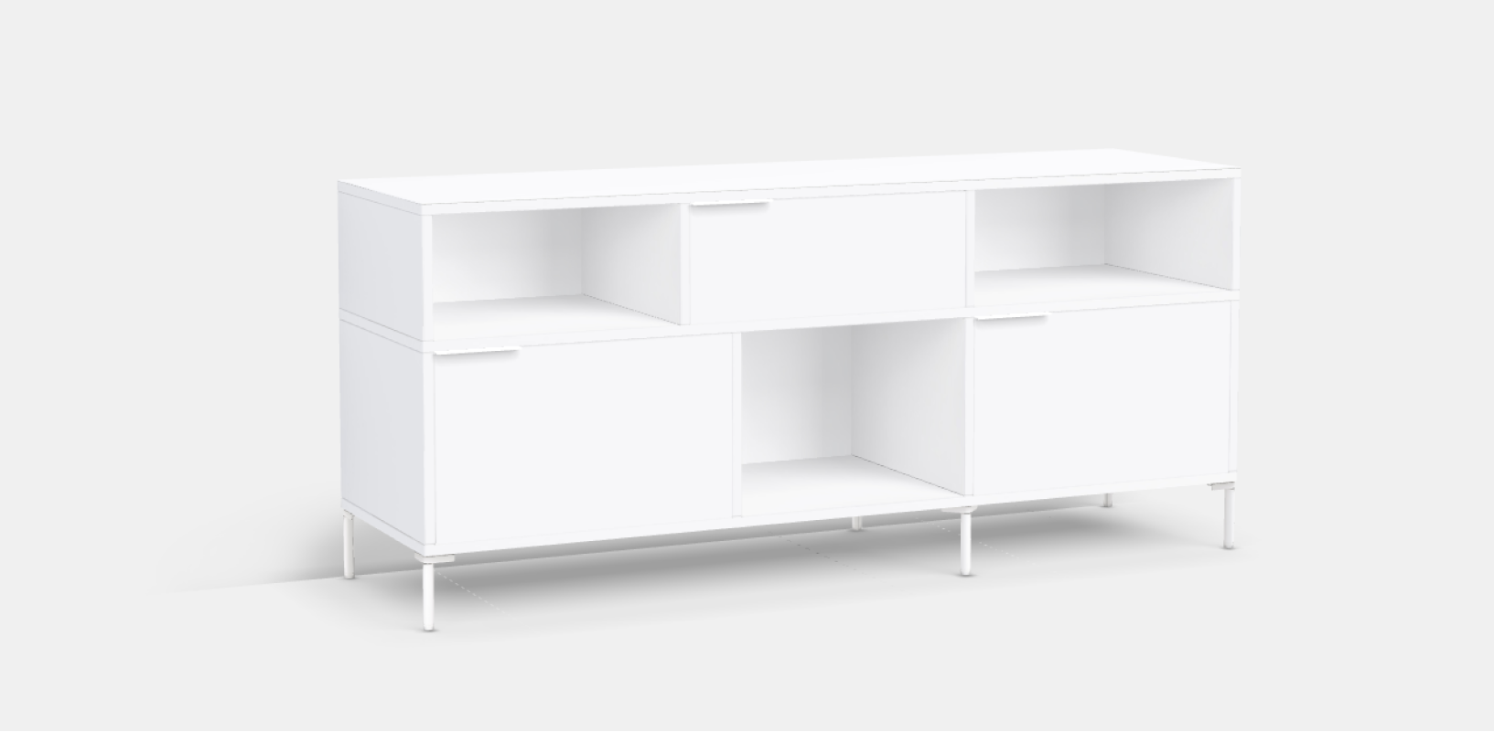 Shoe rack in White with Doors and Drawers